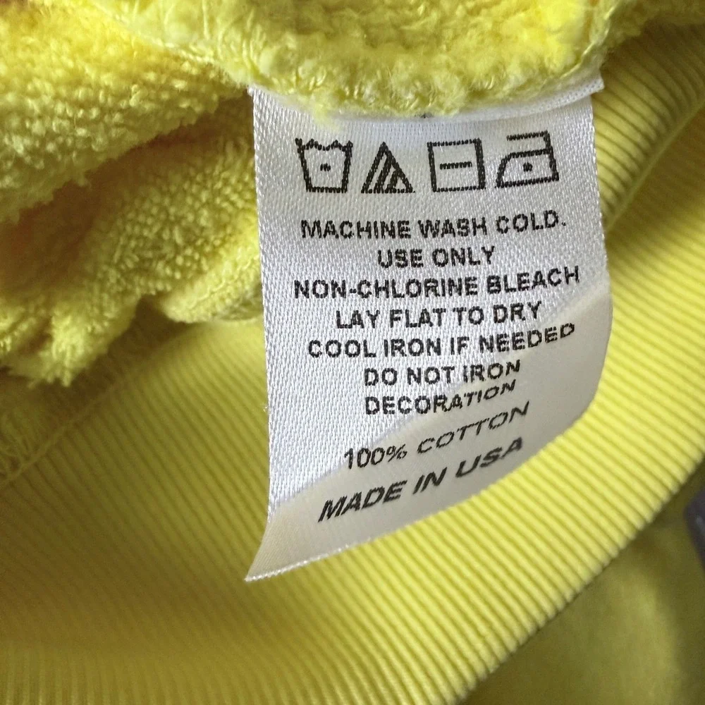 SoulCycle Graphic Sweatshirt Medium Yellow 100% Cotton Made in USA Y2K Skater 90